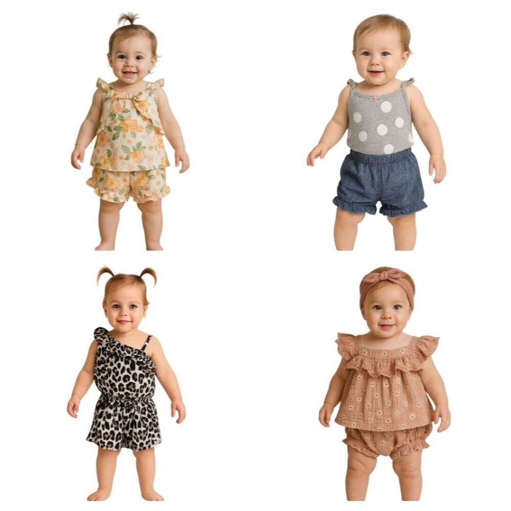 Girls Outfits 18 Months Jumper Romper Shorts Tops Summer Sets BUNDLE LOT